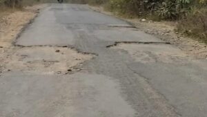 pothole in the road or pothole in the road