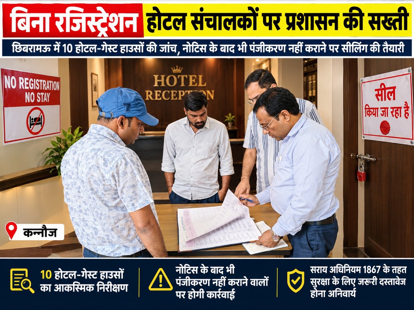 बिना रजिस्ट्रेशन होटल
